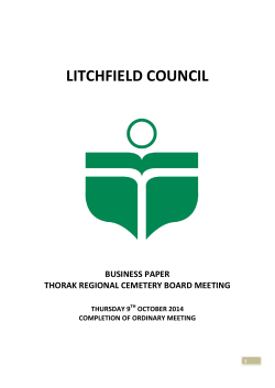 LITCHFIELD COUNCIL  BUSINESS PAPER THORAK REGIONAL CEMETERY BOARD MEETING