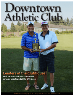 Leaders of the Clubhouse With back-to-back wins, Ray Lemke October 2014