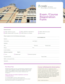Exam /Course Registration Form