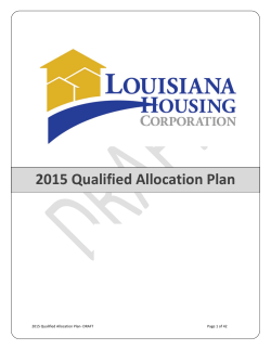 2015 Qualified Allocation Plan 2015 Qualified Allocation Plan- DRAFT