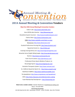2014 Annual Meeting &amp; Convention  Vendors