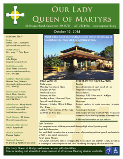 Our Lady Queen of Martyrs  October 12, 2014