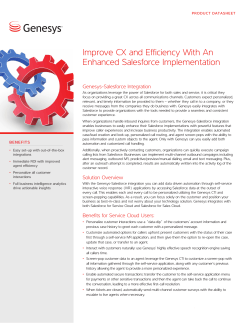 Improve CX and Efficiency With An Enhanced Salesforce Implementation Genesys-Salesforce Integration