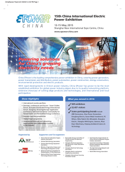 Powering solutions for China’s growing electricity needs 15th China International Electric