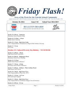 Friday Flash! News of the Week for the Lincoln School Community