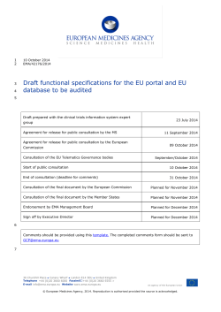 Draft functional specifications for the EU portal and EU