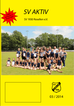 SV AKTIV 03 / 2014 SV 1930 Rosellen e.V.