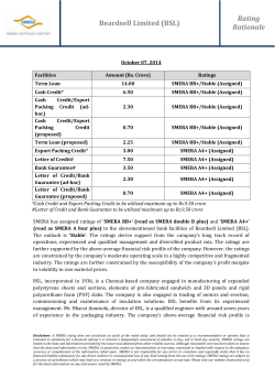 Beardsell Limited (BSL) Rating Rationale