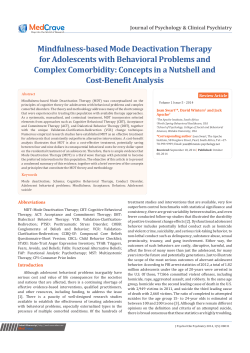 Mindfulness-based Mode Deactivation Therapy for Adolescents with Behavioral Problems and