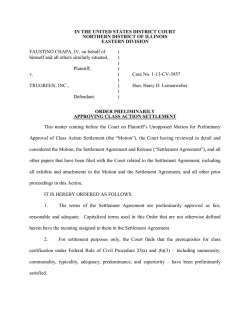 IN THE UNITED STATES DISTRICT COURT NORTHERN DISTRICT OF ILLINOIS EASTERN DIVISION