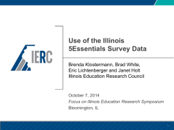 Use of the Illinois 5Essentials Survey Data Brenda Klostermann, Brad White,