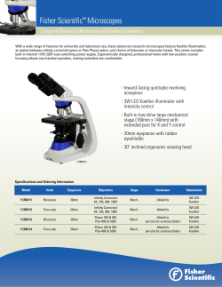 Fisher Scientific Microscopes Compound Research Microscopes with Koehler Illumination ™