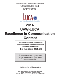 2014 UAW-LUCA Excellence in Communication Contest