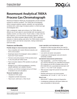 Rosemount Analytical 700XA Process Gas Chromatograph Product Data Sheet