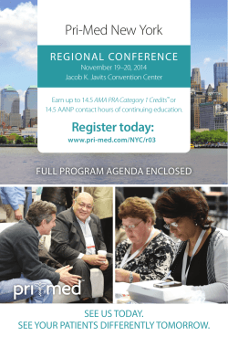 Pri-Med New York Register today: REGIONAL CONFERENCE SEE US TODAY.