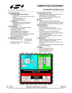 C8051F310/1/2/3/4/5/6/7 8/16 kB ISP Flash MCU Family Analog Peripherals