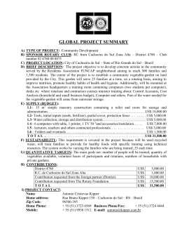 GLOBAL PROJECT SUMMARY