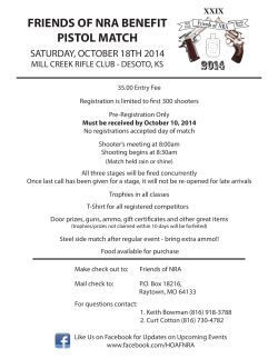 FRIENDS OF NRA BENEFIT PISTOL MATCH 2014 SATURDAY, OCTOBER 18TH 2014