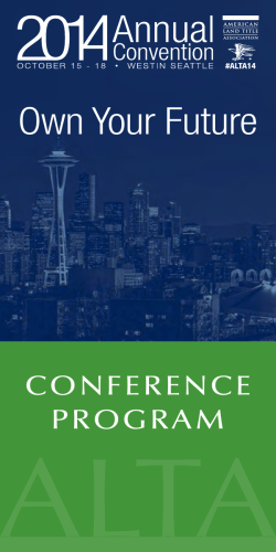 Own Your Future CONFERENCE PROGRAM