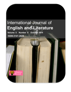 International Journal of English and Literature ISSN 2141-2626