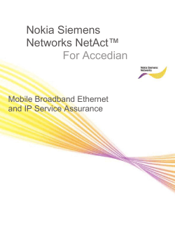 For Accedian Nokia Siemens NetAct™