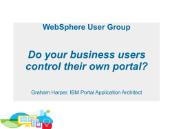 Do your business users control their own portal? WebSphere User Group