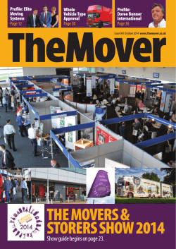 THE MOVERS &amp; STORERS SHOW 2014 Show guide begins on page 23.