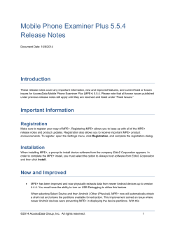 Mobile Phone Examiner Plus 5.5.4 Release Notes  Introduction