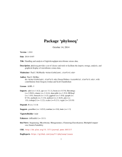 Package ‘phyloseq’ October 14, 2014