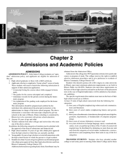 Chapter 2 admissions and academic policies Your Future...Your Way...Your Community College Ions