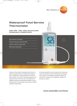Waterproof Food Service Thermometer testo 108 – fast, easy and accurate temperature measurement