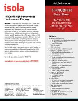FR408HR Data Sheet FR408HR High Performance Laminate and Prepreg