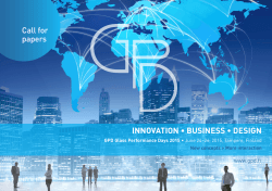 INNOVATION • BUSINESS • DESIGN Call for papers www.gpd.fi
