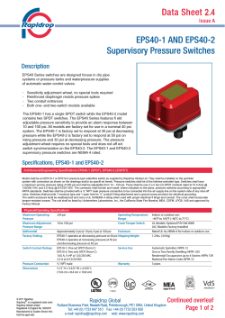 2.4 EPS40-1 AND EPS40-2 Supervisory Pressure Switches Description