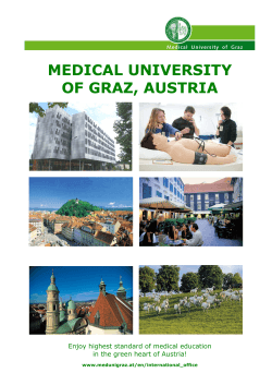 MEDICAL UNIVERSITY OF GRAZ, AUSTRIA  Enjoy highest standard of medical education