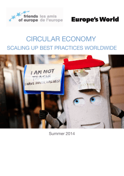 CirCular eConomy SCaling up beSt praCtiCeS worldwide Summer 2014