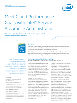 Meet Cloud Performance Goals with Intel® Service Assurance Administrator