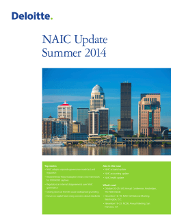 NAIC Update Summer 2014