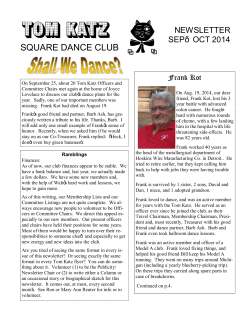 SQUARE DANCE CLUB NEWSLETTER —OCT 2014 SEP