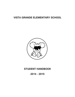 VISTA GRANDE ELEMENTARY SCHOOL STUDENT HANDBOOK 2014 - 2015