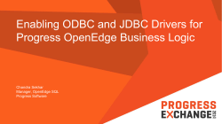 Enabling ODBC and JDBC Drivers for Progress OpenEdge Business Logic Chandra Sekhar