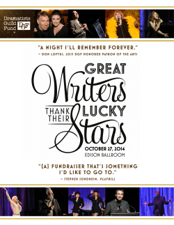 “A NIGHT I’LL REMEMBER FOREVER.” “[A] FUNDRAISER THAT’S SOMETHING PLAYBILL