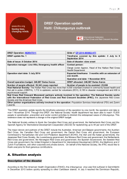 DREF Operation update Haiti: Chikungunya outbreak  P a g e