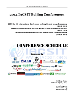 2014 IACSIT Beijing Conferences