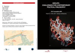 GROUPS : CHALLENGES FOR CONTEMPORARY POLITICAL PHILOSOPHY 19-21 novembre 2014