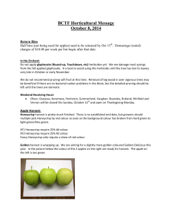 BCTF Horticultural Message October 8, 2014