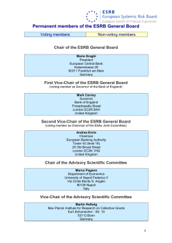 Permanent members of the ESRB General Board Voting members Non-voting members