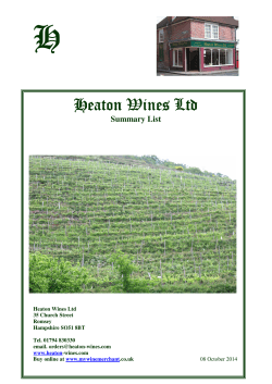 H Heaton Wines Ltd Summary List