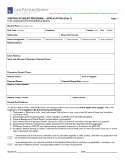 – APPLICATION (Part 1) VISITING STUDENT PROGRAM  Page 1