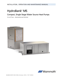 HydroBank MS Compact, Single Stage Water Source Heat Pumps